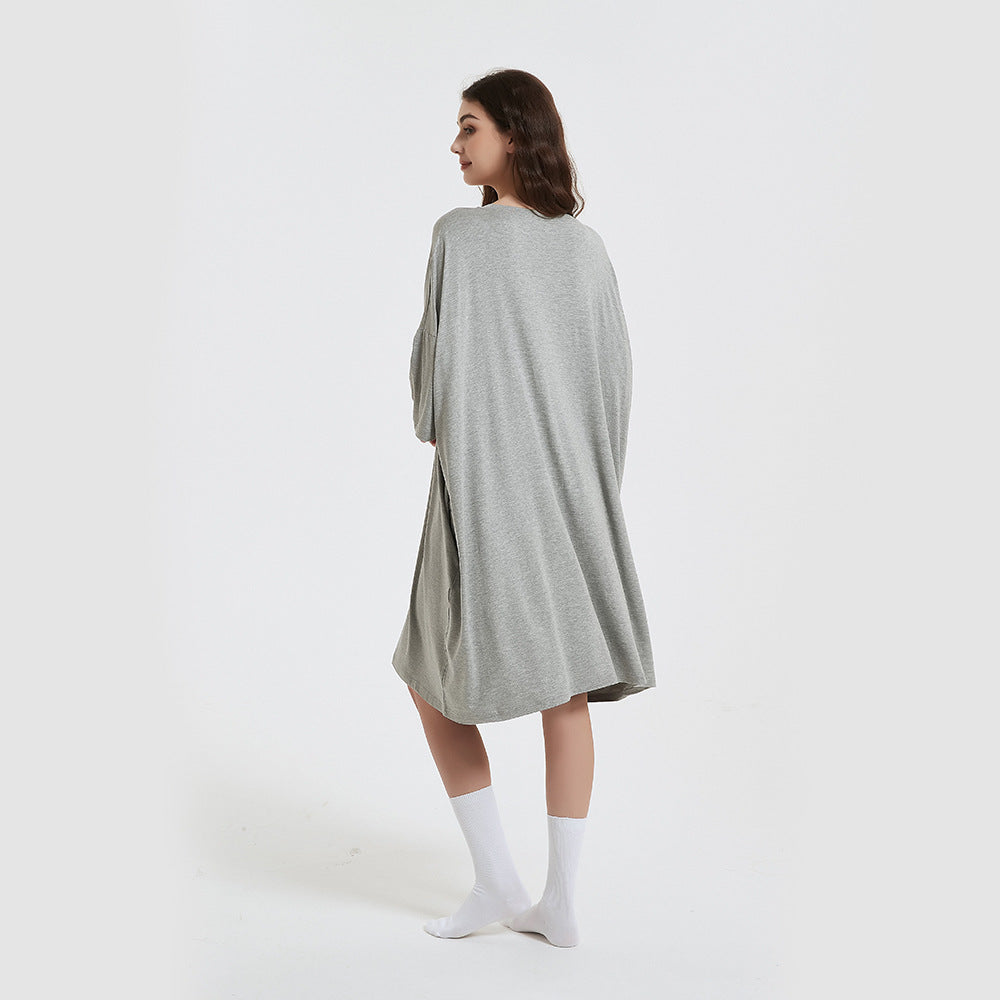 Fashionable Short-sleeved Printed Nightgown