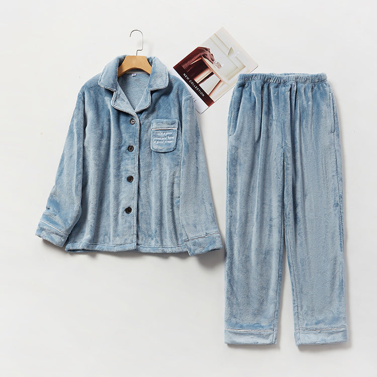 Unisex Coral Fleece Pyjama Set – Women’s & Men’s Thick Loungewear - NOIRPYJAMA