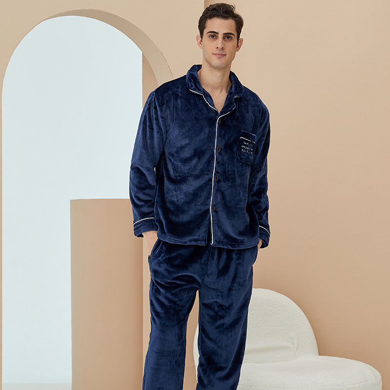 Unisex Coral Fleece Pyjama Set – Women’s & Men’s Thick Loungewear - NOIRPYJAMA