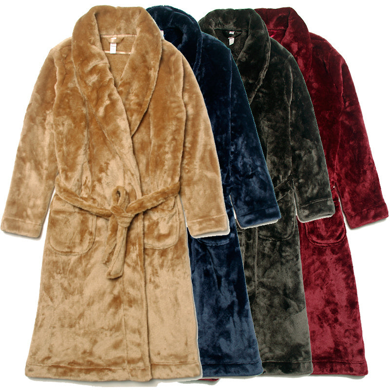 Mink Fleece Home Night Gown Bathrobes - NoirPyjamas