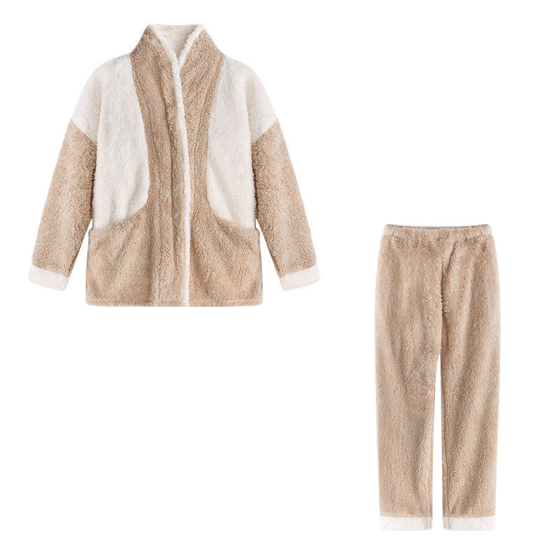 Couple’s Long Sleeve Flannel Pyjamas – Warm Matching Winter Sleepwear