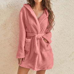 Coral Velvet Winter Nightgown Cute Duck Pyjama - NoirPyjamas