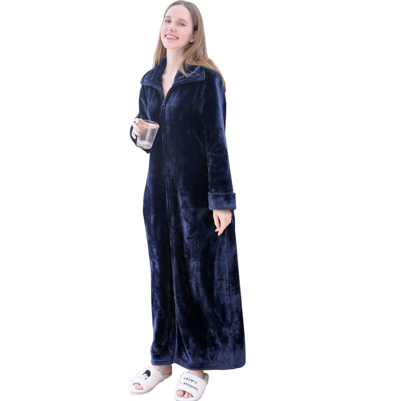 Plus Size Flannel Warm One-piece Nightgown Pyjama For Men Winter