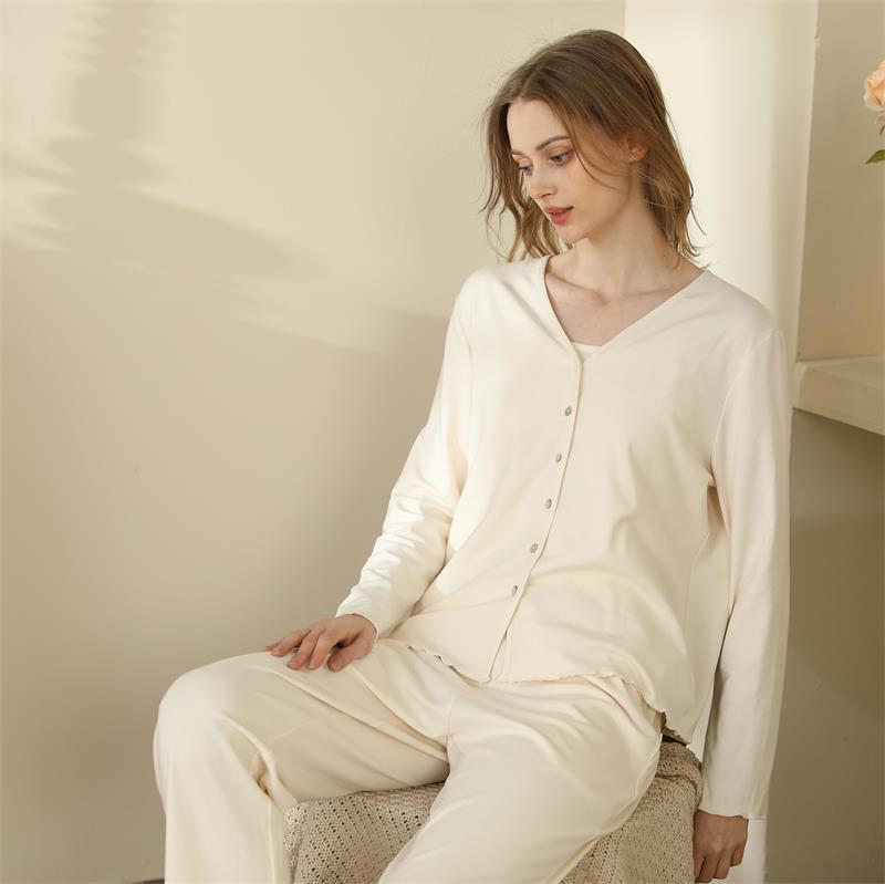 Homewear With Braces Cardigan French Style Three-piece Pajamas For Women - NoirPyjamas